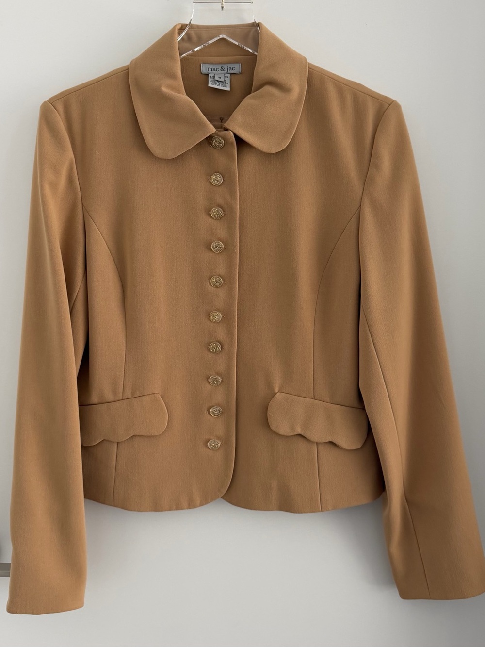 Vintage Mac & Jac Camel Button-Front Blazer Jacket